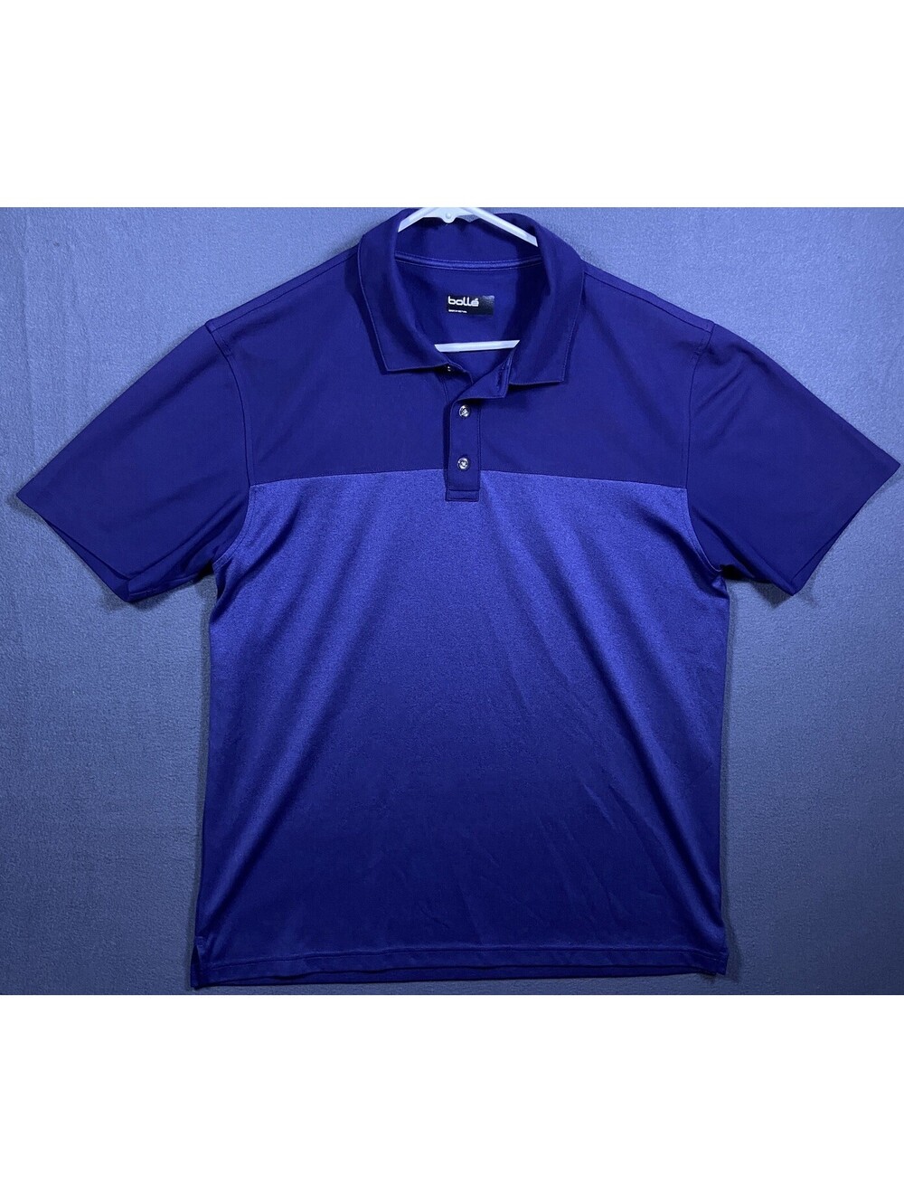 Bolle Performance Polo Shirt Mens L Colorblock Blue Stretch Active Golf Preppy